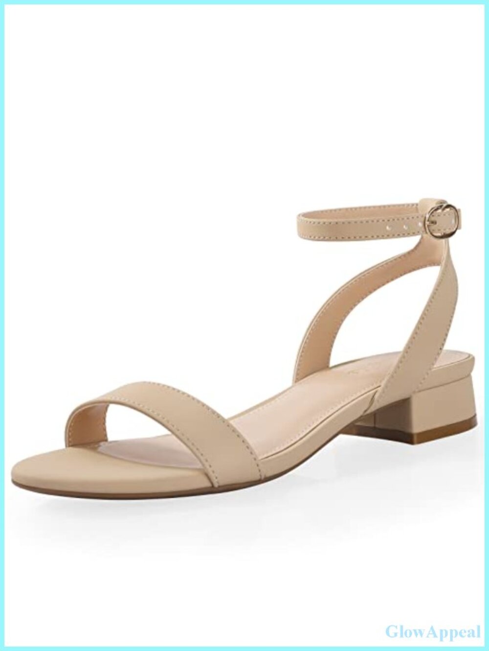Women's Open Toe Low Block Heel Sandals with Ankle Strap for Casual Wear